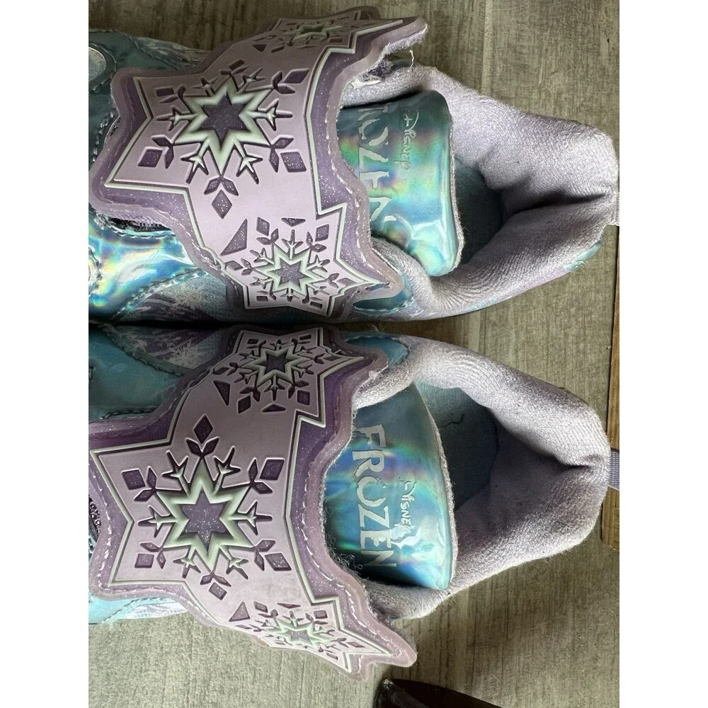 Disney Girls' Frozen Sneakers Easy On Light Up Shoes Toddler Purple Elsa Anna 11